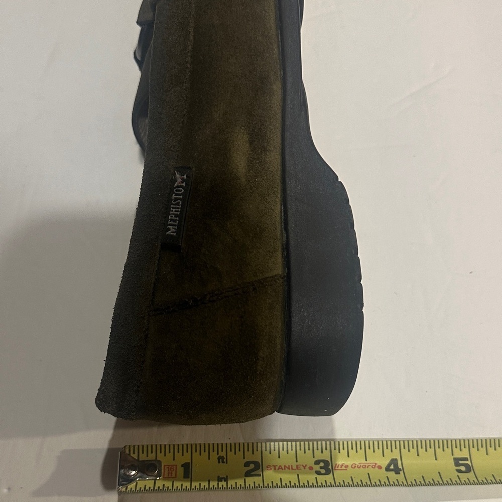 Mephisto cool air Suede olive leather Loafers comfort shoes w front circle sz 8 - Picture 9 of 9